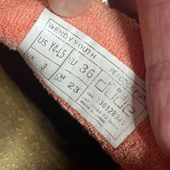 5 for $25🔥Hey Dudes Wendy Peacock Pink Loafers Youth Size 4-5 - Picture 8 of 10